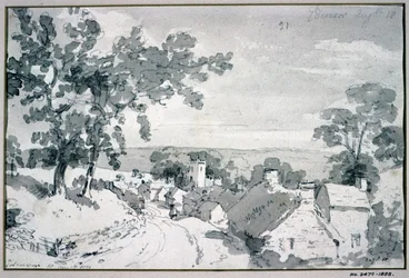 Der Eingang zum Dorf Edensor, 1801